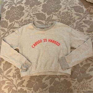 Aerie gray ‘cardio is hardio’ Jersey knit sweatshirt
